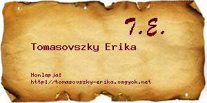 Tomasovszky Erika névjegykártya