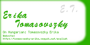 erika tomasovszky business card